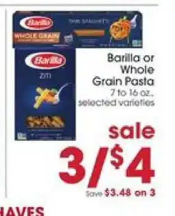 Giant Eagle Barilla or Whole Grain Pasta offer