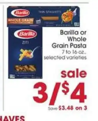 Giant Eagle Barilla or Whole Grain Pasta offer