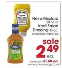 Giant Eagle Heinz Mustard or Kraft Salad Dressing offer