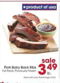 Giant Eagle Pork Baby Back Ribs offer