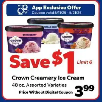 Save a Lot Crown Creamery Ice Cream offer