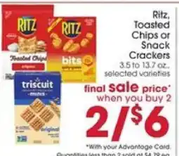 Giant Eagle Ritz, Toasted Chips or Snack Crackers offer