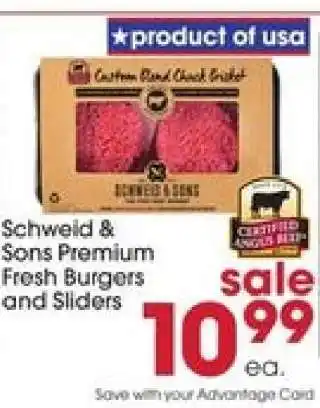 Giant Eagle Schweid & Sons Premium Fresh Burgers and Sliders offer