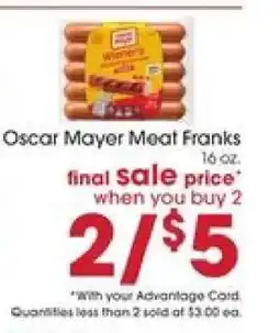 Giant Eagle Oscar Mayer Meat Franks offer