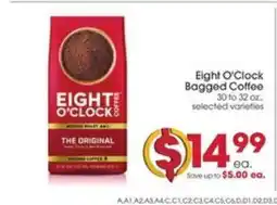 Giant Eagle Eight O'Clock Bagged Coffee offer