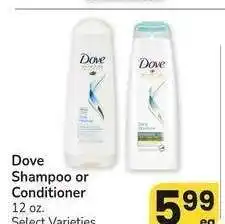 Albertsons Dove Shampoo or Conditioner - 12 oz. Select Varieties offer
