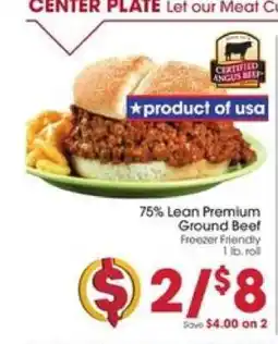 Giant Eagle 75% Lean Premium Ground Beef offer