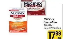 Albertsons Mucinex Sinus-Max - 16-20 ct. Select Varieties offer