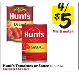 Winn Dixie Hunt's Tomatoes or Sauce offer