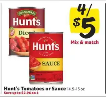 Winn Dixie Hunt's Tomatoes or Sauce offer