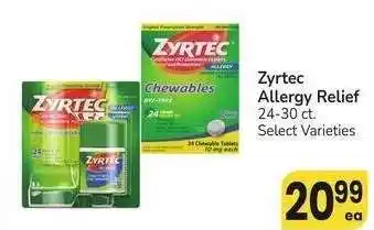 Albertsons Zyrtec Allergy Relief - 24-30 ct. Select Varieties offer