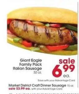 Giant Eagle Giant Eagle Family Pack Italian Sausage offer