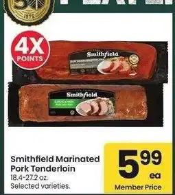 Albertsons Smithfield Marinated Pork Tenderloin - 18.4-27.2 oz. Selected varieties offer