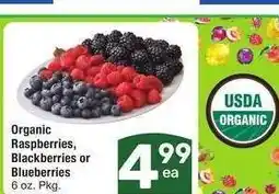 Albertsons Organic Raspberries, Blackberries or Blueberries - 6 oz. Pkg offer