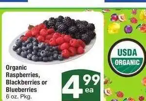 Albertsons Organic Raspberries, Blackberries or Blueberries - 6 oz. Pkg offer