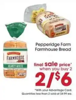 Giant Eagle Pepperidge Farm Farmhouse Bread offer