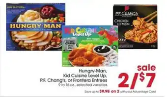 Giant Eagle Hungry-Man, Kid Cuisine Level Up, P.F. Chang's, or Frontera Entrees offer