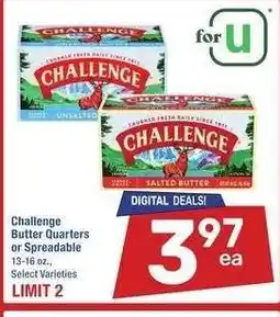 Albertsons Challenge Butter Quarters or Spreadable - 13-16 oz., Select Varieties offer