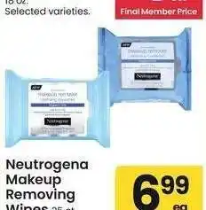 Albertsons Neutrogena Makeup Removing Wipes - 25 ct. Selected varieties offer