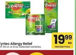 Albertsons Zyrtec Allergy Relief - 24-30 ct. or 8 oz. Selected varieties offer