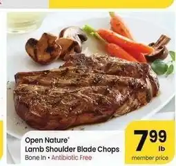 Albertsons Open Nature Lamb Shoulder Blade Chops - Bone In • Antibiotic Free offer