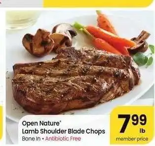 Albertsons Open Nature Lamb Shoulder Blade Chops - Bone In • Antibiotic Free offer