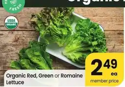 Albertsons Organic Red, Green or Romaine Lettuce offer