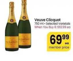Albertsons Veuve Clicquot - 750 ml โข Selected Varietals When You Buy 6: $62.99 ea offer