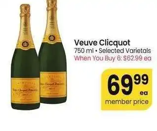 Albertsons Veuve Clicquot - 750 ml • Selected Varietals When You Buy 6: $62.99 ea offer