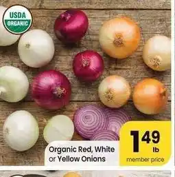 Albertsons Organic Red, White or Yellow Onions - USDA ORGANIC offer