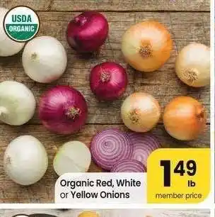 Albertsons Organic Red, White or Yellow Onions - USDA ORGANIC offer