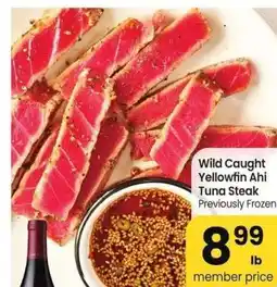 Albertsons Wild Caught Yellowfin Ahi Tuna Steak - Previously Frozen offer