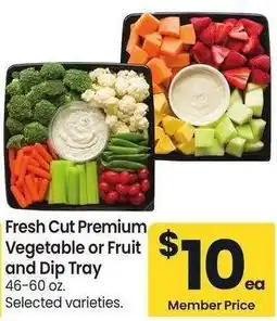 Albertsons Fresh Cut Premium Vegetable or Fruit and Dip Tray - 46-60 oz. Selected varieties offer