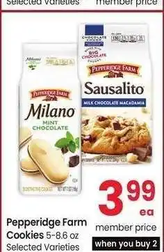Albertsons Pepperidge Farm Cookies - 5-8.6 oz Selected Varieties offer