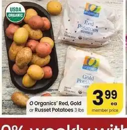 Albertsons O Organics Red, Gold or Russet Potatoes - 3 lbs offer