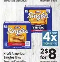 Albertsons Kraft American Singles - 16 oz Selected Varieties offer