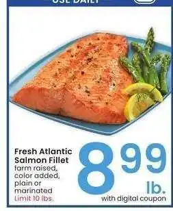 Albertsons Fresh Atlantic Salmon Fillet - farm raised, color added, plain or marinated offer