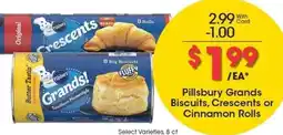 Kroger Pillsbury Grands Biscuits, Crescents or Cinnamon Rolls offer