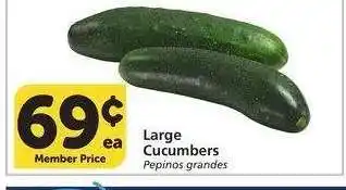 Albertsons Large Cucumbers - Pepinos grandes offer