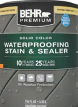 The Home Depot BEHR Solid Color Waterproofing Stain & Sealer offer