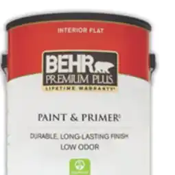 The Home Depot BEHR Premium Plus Interior Flat Paint & Primer offer