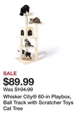 Petsmart Whisker City 60-in Playbox, Ball Track with Scratcher Toys Cat Tree offer