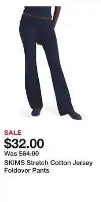 Nordstrom SKIMS Stretch Cotton Jersey Foldover Pants offer