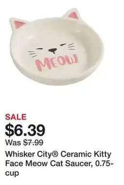 Petsmart Whisker City Ceramic Kitty Face Meow Cat Saucer, 0.75-cup offer
