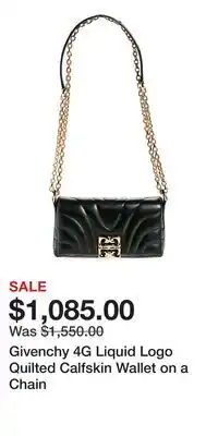 Nordstrom Givenchy 4G Liquid Logo Quilted Calfskin Wallet on a Chain offer