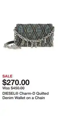 Nordstrom DIESEL Charm-D Quilted Denim Wallet on a Chain offer