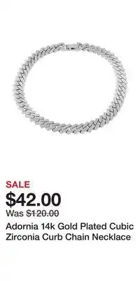 Kohl's Adornia 14k Gold Plated Cubic Zirconia Curb Chain Necklace offer