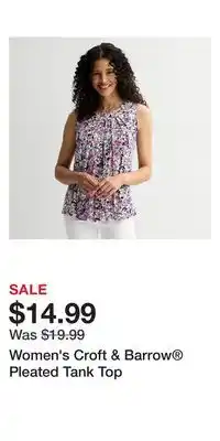 Kohl's Women's Croft & Barrow Pleated Tank Top offer