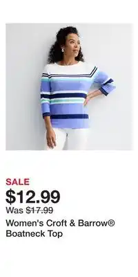 Kohl's Women's Croft & Barrow Boatneck Top offer