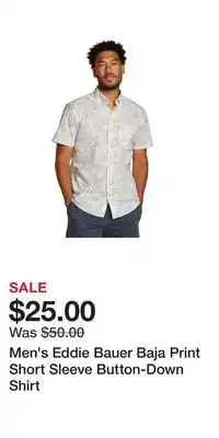 Kohl's Men's Eddie Bauer Baja Print Short Sleeve Button-Down Shirt offer